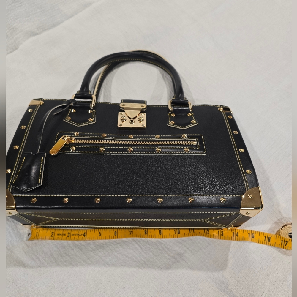 Louis Vuitton Noir Suhali Le Fabuleux Black Tote Bag Trunk Speedy Neverfull Gold - Picture 9 of 17